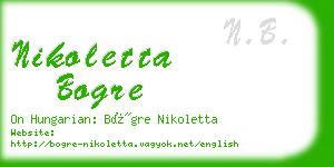 nikoletta bogre business card